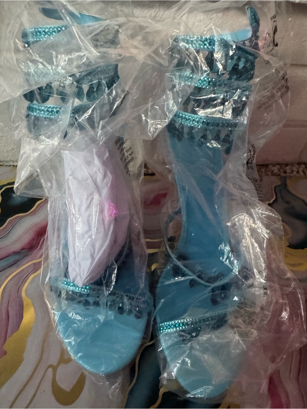 Rene Caovilla Chandlier Aquamarine Sandal - Picture 4 of 12